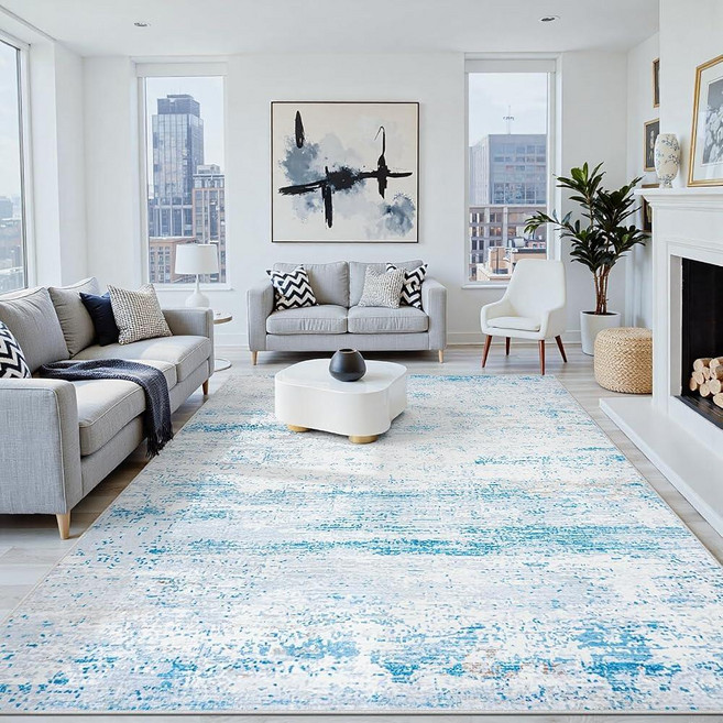 8x10 Area Rugs Washable Rug:Anti-Skid Abstract Modern Living Room Rug Soft Thin Carpets Indoor Flo