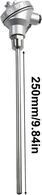 [측정작업용]스테인레스 스틸 온도 센서 프로브 1/2 인치 NPT 나사 열전대 터미널 헤드 200 ~ 420 °C 50, 01 CHINA, 04 250mm, 1개