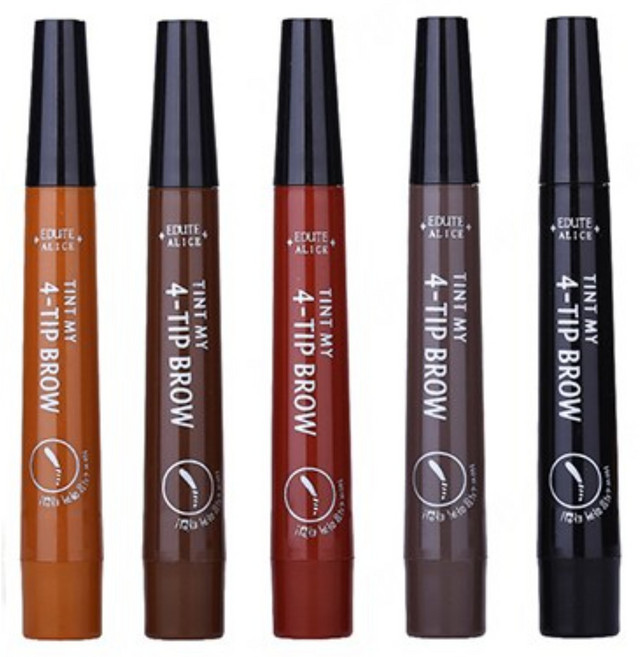 [설날 90% 할인] 1+1 롱래스팅 워터프루프 4부 포크형 아이브로우/반영구 효과/물과 땀에 강함, 2.5g, [1+1]#4 그레이 브라운*2, 2개