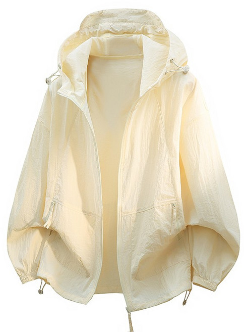 夏季新款時尚防曬衣 透氣輕薄外套 防紫外線修身情侶款皮膚衣 純色戶外連帽防曬外套