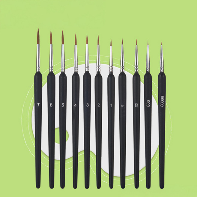 늑대털 세필 라이너 붓, 1세트, 11종