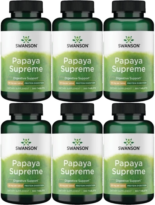 스완슨 파파야 슈프림 50mg, 6개, 300정 - 쿠팡