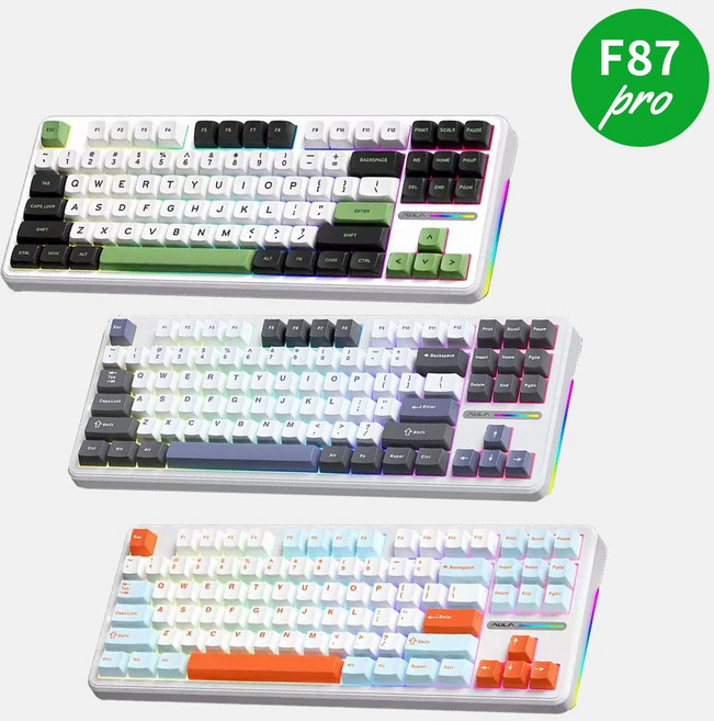 민타 AULA F87 PRO 독거미 아우라 기계식 키보드 4000mAh, 제조사축, 그레이4000mAh, 그레이축