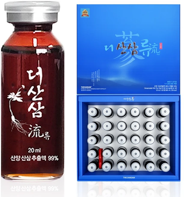 더산삼류 (국민특가 적용) 1박스(30병) 진세노사이드 진세노사이드 Rb2 Re Rg3의 합 14 mg 야생산양 산삼추출액 항상성 유지 부모님 선물 활력 기력 활기, 1박스, 600ml - 쿠팡