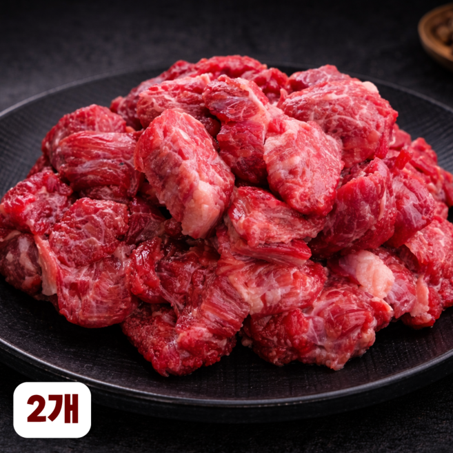 우리는정육가든 1++등급 한우 국거리 소고기 국거리용, 300g, 2개