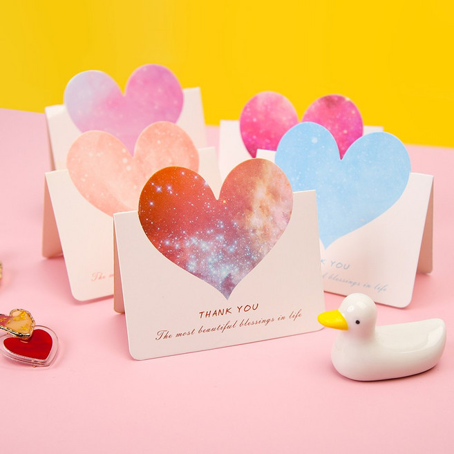 하트형 인사카드 미니 5종, 퍼플(e)