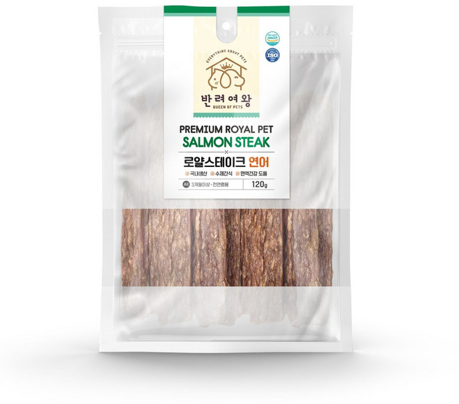 테온셀 반려여왕 로얄스테이크 120g 6종 연어 강아지 수제간식, 참치, 1개