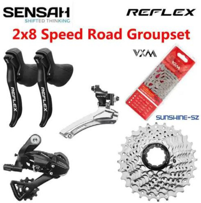 자전거 체인 부품 SENSAH REFLEX 2x8 속도 도로 그룹 세트 뒷 변속기 앞 카세트 Sora Tiagra Claris Sensah, 8S groupset, 1개