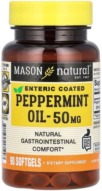 Mason Natural 페퍼멘트 오일 50mg x 90연질캡슐, 1개, 90정 - 쿠팡