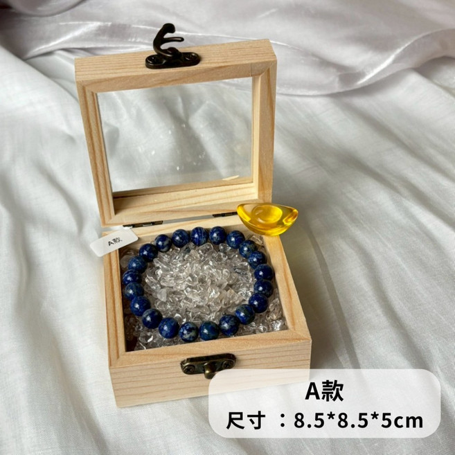 精選白水晶碎石 5-12mm 淨化能量 100g 飾品擺件 可加購木盒收納, 【加購】木盒A一個，可放200g水晶碎石