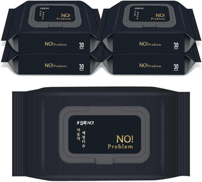 노프러블럼 자동차청소용품 세정티슈, 30개, 5개