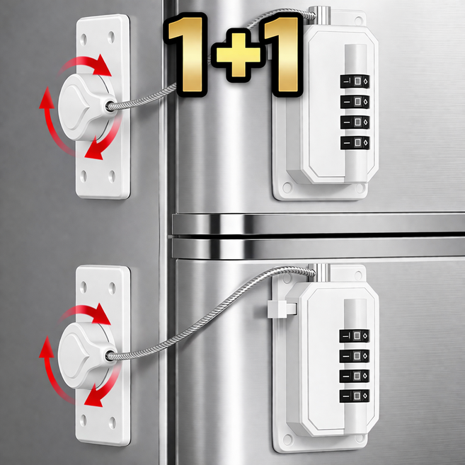 에코스윗 냉장고 자물쇠 와이어 번호키 시건장치, 2개