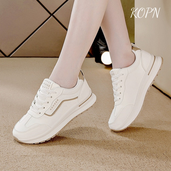 KOPN 아빠 신발 여자 봄 패션 백합 통기 소프트 바닥 캐주얼 미끄럼 방지 운동화 여자 가볍고 편안한 러닝화