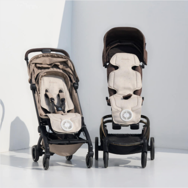 에어몬2 프리미엄 천연 텐셀 소재 팬기능 유모차 쿨시트 라이너 카시트 통풍시트, 1개, 베이지 Short Size