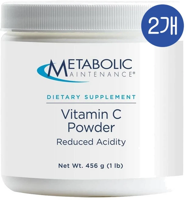 메타볼릭 퓨어 비타민C 파우더 1100mg Metabolic Maintenance Pure Vitamin C Powder, 2개, 456g - 쿠팡