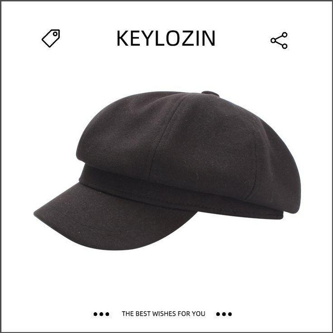 KEYLOZIN 貝雷帽 八角帽 春秋款 英倫報童帽 鴨舌帽