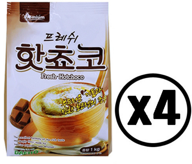 대호 프레쉬 핫초코 1kg 부드러운 거품과 진한 초코렛의 조합, 1개입, 4개