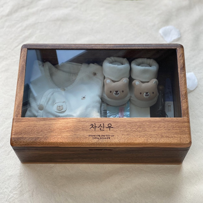 베베테라 배냇함 배냇저고리 배냇머리 탯줄 보관 원목 상자 보관함