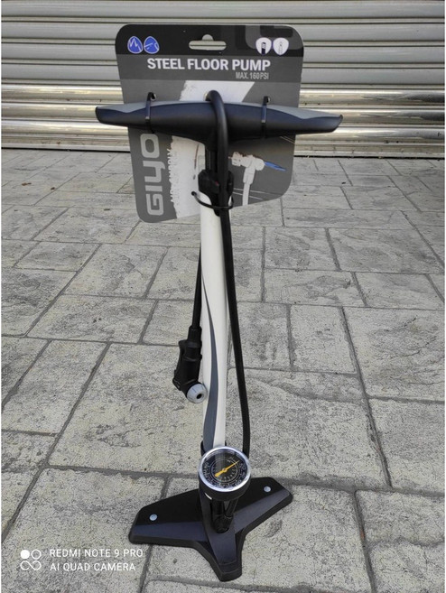 GIYO 台灣精品 160PSI 單車打氣筒 高壓力直立式省力設計 附大醒目壓力表 美法共用, 1個, 55P, Black