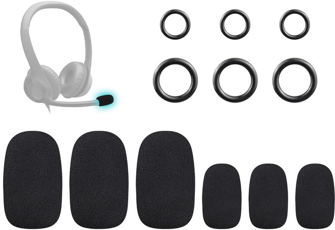 SOULWIT 마이크 윈드스크린 폼 커버 팝 필터-호환 로지텍 H390/G432/G733/G/H/G Pro/Zone Astro A10/A20/A30/A40/A50 시리즈헤드폰 4개, Black