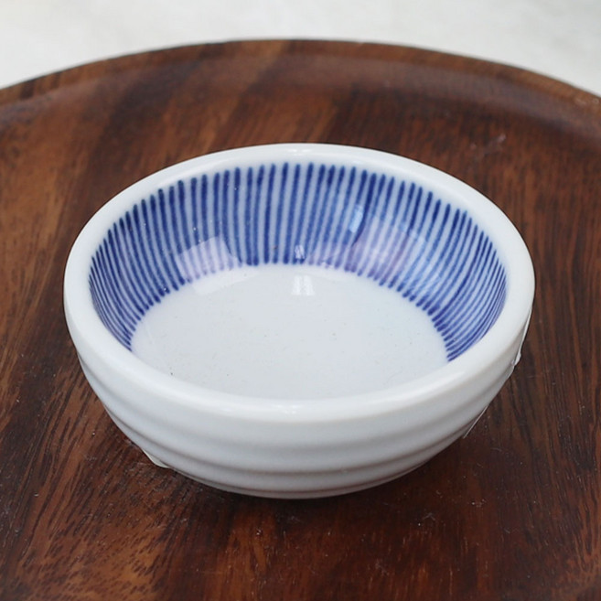 도자기 종지 간장 일본 초장 소스 그릇 빈티지 블루 ver.1 C, C-011) 티아라-169소스종지 청줄, 1개