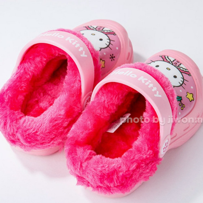 아동용 산리오 여아 헬로키티 털 샌들 190-210