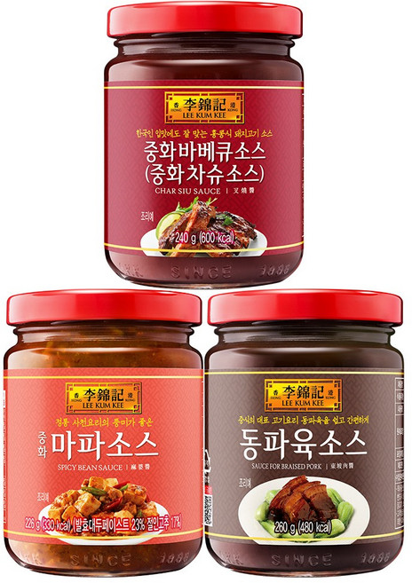 오뚜기 이금기 중화바베큐소스 240g 2개+중화마파소스 226g 2개+동파육소스 260g 2개, 1개, 단품