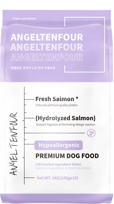 엔젤텐포 강아지 LID 눈물 피부 깨끗 수제사료, 1개, 1kg, 연어