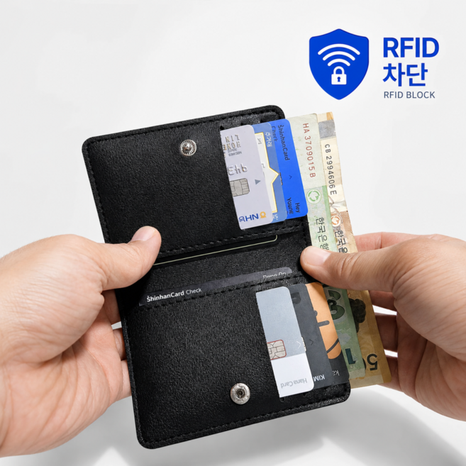 일로움 RFID 차단 카드지갑 전자소매치기 방지 슬림 반지갑