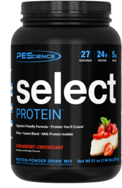 SELECT 프로틴- 유청+카제인 5:5 단백질 조합 [PEScience], 딸기 치즈케이크맛(27서빙), 1개, 878g - 쿠팡