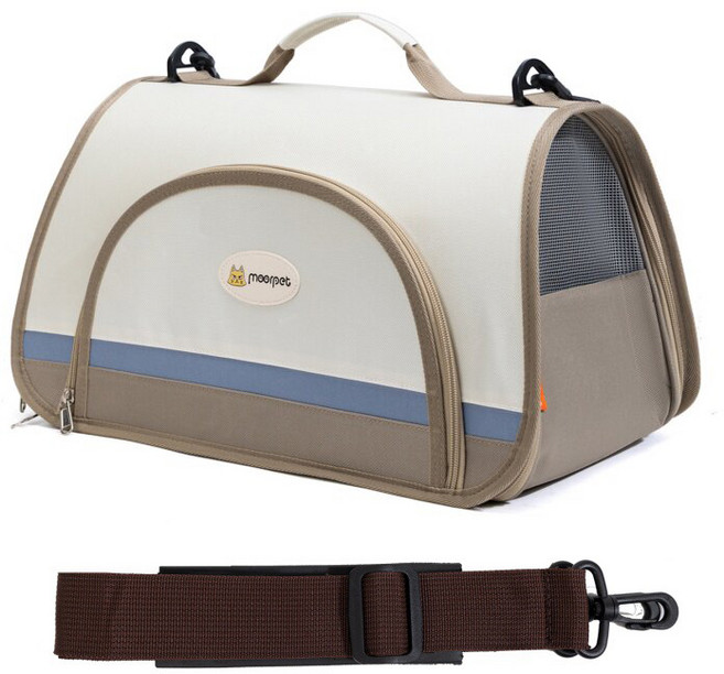 콜콜러브 강아지 이동가방 통풍 숄더백 고양이 이동장 반려동물 이동가방 캐리어, 1개, 베이지
