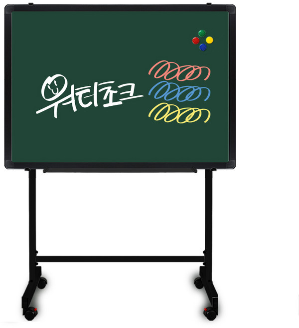 더조은칠판 이동식스탠드 세트 + 자석형 워터초크 청칠판, 블랙이동식스탠드, 블랙알루미늄