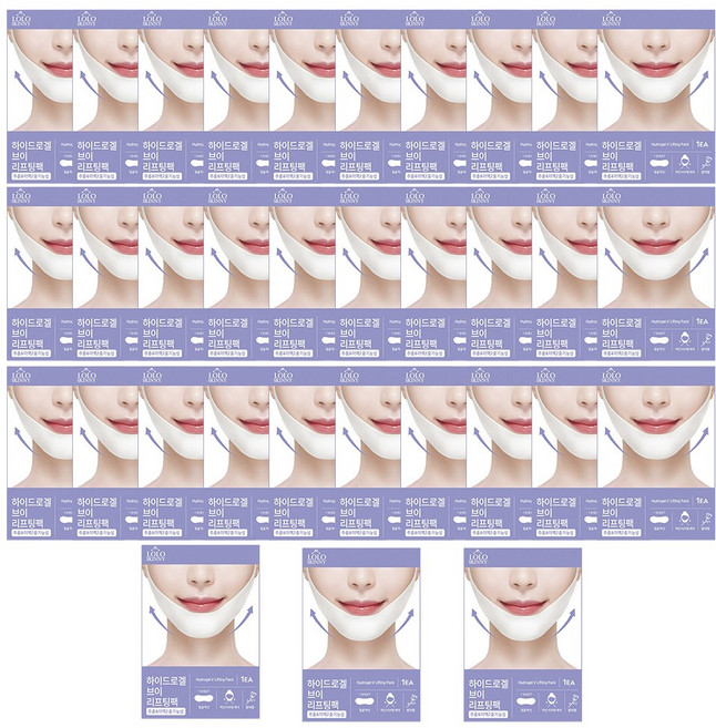 로로스키니 하이드로겔 턱 v 브이라인 리프팅 라인 팩1매 마스크 패치 1일1팩 팔자주름 넥 기타패치, 33개