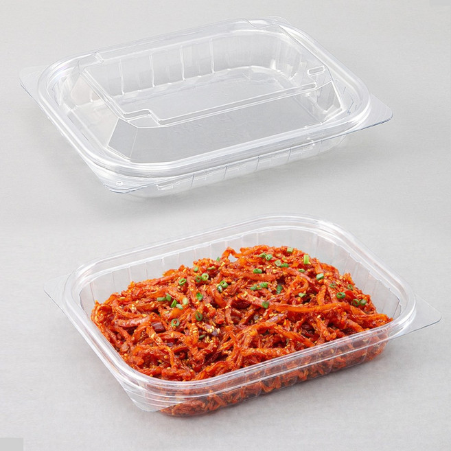 에스제이케미칼 반찬 샐러드 포장용기 205 투명 300개 세트 용기 뚜껑 포함, 1박스