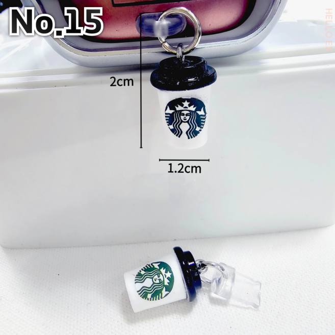 헬로엑스 스마트폰 충전단자 갤럭시C형/아이폰용 보호캡 먼지 차단 방수 휴대폰 악세사리/실사미니어처, 야광C타입, 1개, 15번