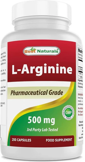 Best Naturals L-아르기닌 500mg 250캡슐, 성인, 알약/캡슐, 1개, 250정 - 쿠팡