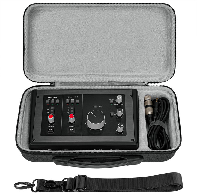 Geekria 오디오 인터페이스 운반 케이스 Solid State Logic SSL 2 MKII / SSL 2 Plus MKII 호환 하드쉘 여행 가방 (다크 그레이), KSB1-30, 1개