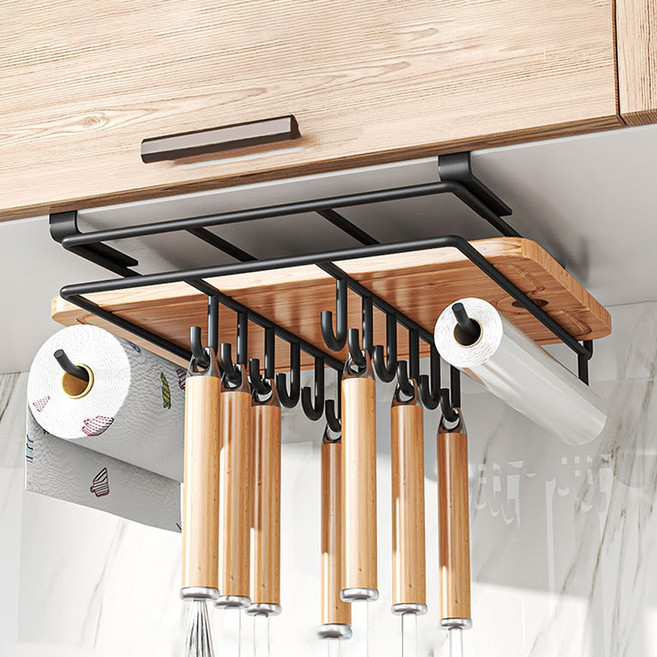 제로리빙 튼튼한 간편 도마 걸이 거치대, 고급형, 1개, 블랙