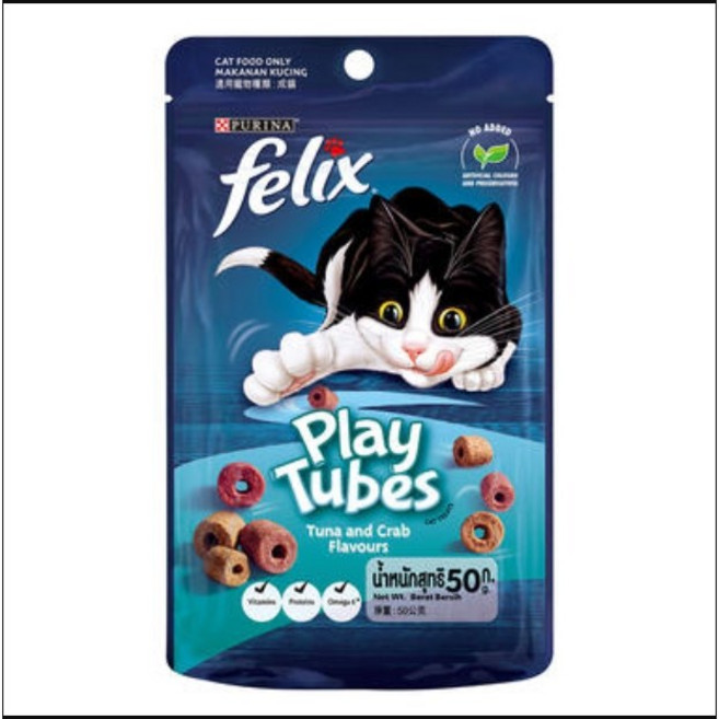 喜躍 Felix Party Mix 貓脆餅 Classic Mix 鮪魚 雞肉 鰹魚風味 60g, 16個, 50g, 鮪魚及蟹