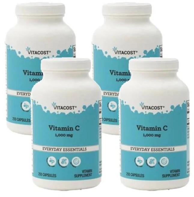 비타코스트 비타민C 1000mg Vitacost Vitamin C, 4개, 250정 - 쿠팡