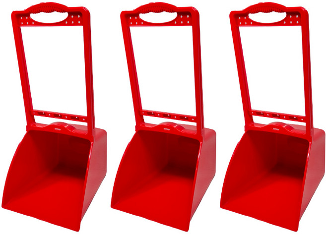 나코 플라스틱 쓰레받기 긴 스탠드 업소용 미화 외곽 쓰레받기 대형 청소용품, 오렌지레드, 3개