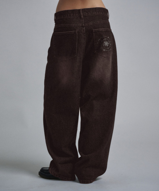 [카네이테이] MILKYWAY WIDE DENIM PANTS (BROWN)
