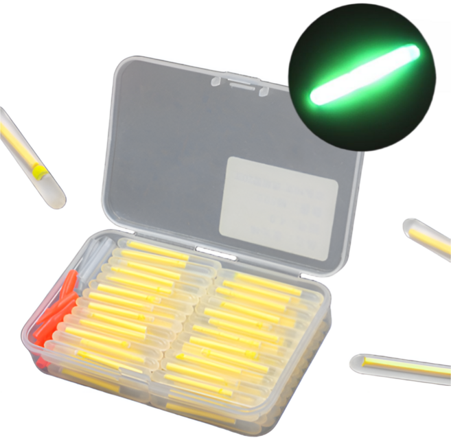 지티피싱 야간 낚시 캐미 올인원 케미 케미꽂이 케미라이트 50개 세트, 1세트