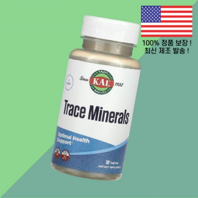 KAL 미량 미네랄 30정 Trace Minerals 30 Tablets, 칼 KAL 미량 미네랄 30정 Trace Mineral, 1