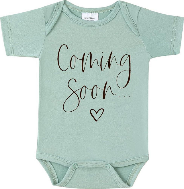 BIBIBLISSBABY Baby Coming Soon 바디수트 발표 조부모를 위한 재미있는 임신 발표 선물 Taro 0-3개월 227846, 세이지