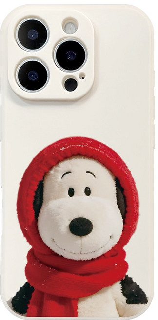 빨간 목도리 스누피 갤럭시 아이폰 폰케이스 화이트