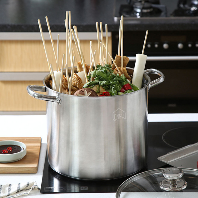 [부모님 / 집들이 선물추천] 오뉴 ONEW IH 인덕션 304 올스텐 15L 대용량 하이곰솥 냄비 30cm, 1개, 실버