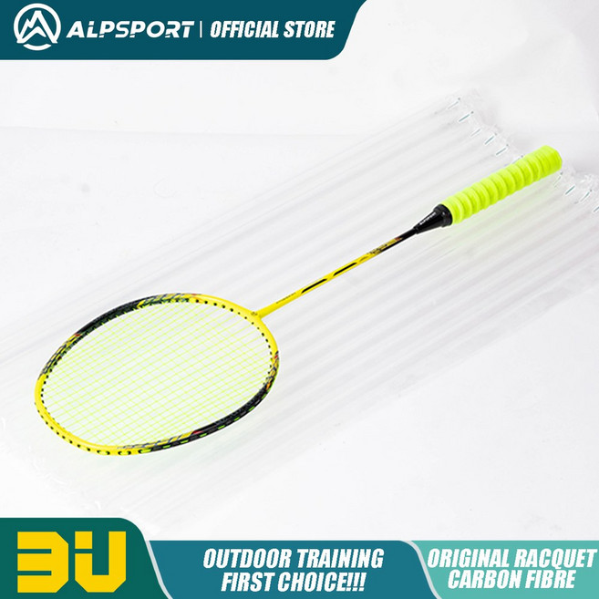 배드민턴 ET RR 카본 POWER 하이텐션 2개 공격 위한 라켓 RA G5 포장 손잡이 챔피언십을 ALPSPORT 1개 22LBS BADM 모델 가방 3U, 1PCS Yellow AirFilm
