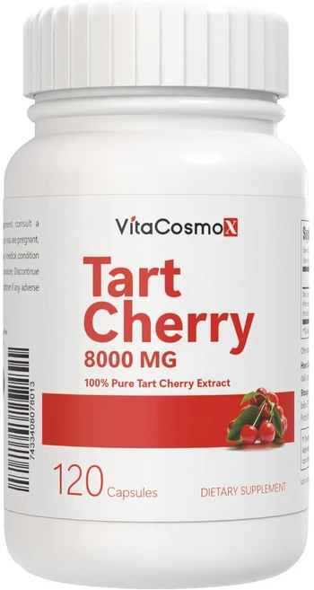 VitaCosmoX 비타코스모엑스 타트체리 Tart Cherry 고함량 8000mg 120캡슐, 1개, 1, 120정 - 쿠팡