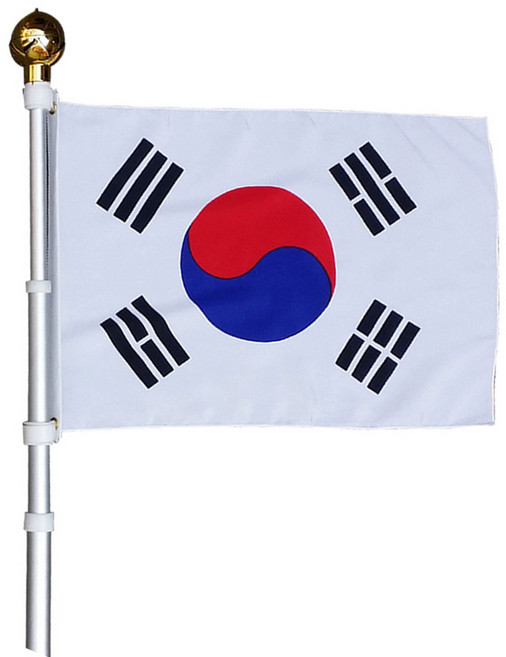 가자데코 바람에 엉키지 않는 알루미늄 회전깃대 태극기(슬리브형), 태극기, 1개